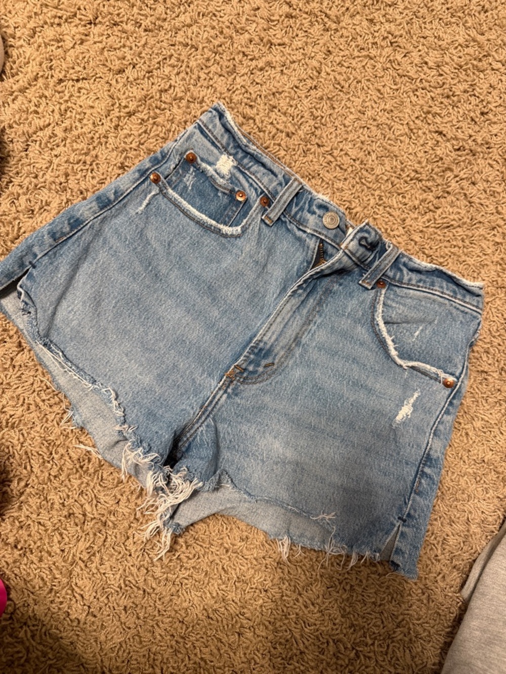 Abercrombie & Fitch Light Blue Distressed Denim Cutoff Shorts